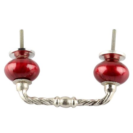 Neon Cherry Ceramic Cut Bridge Handles